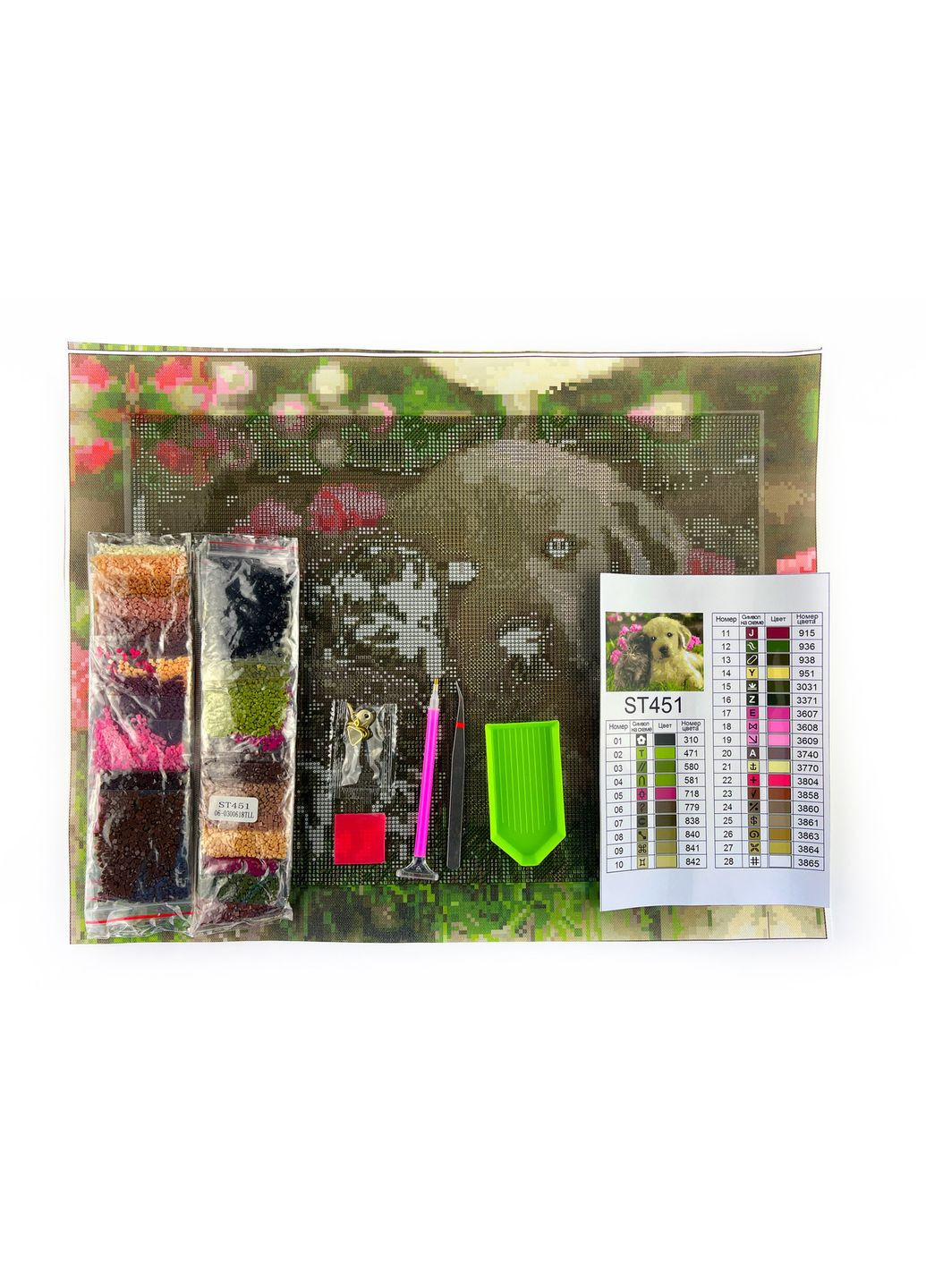 Набор алмазной мозаики 30х40 Котик и собачка ST451 ColorArt (299772315)