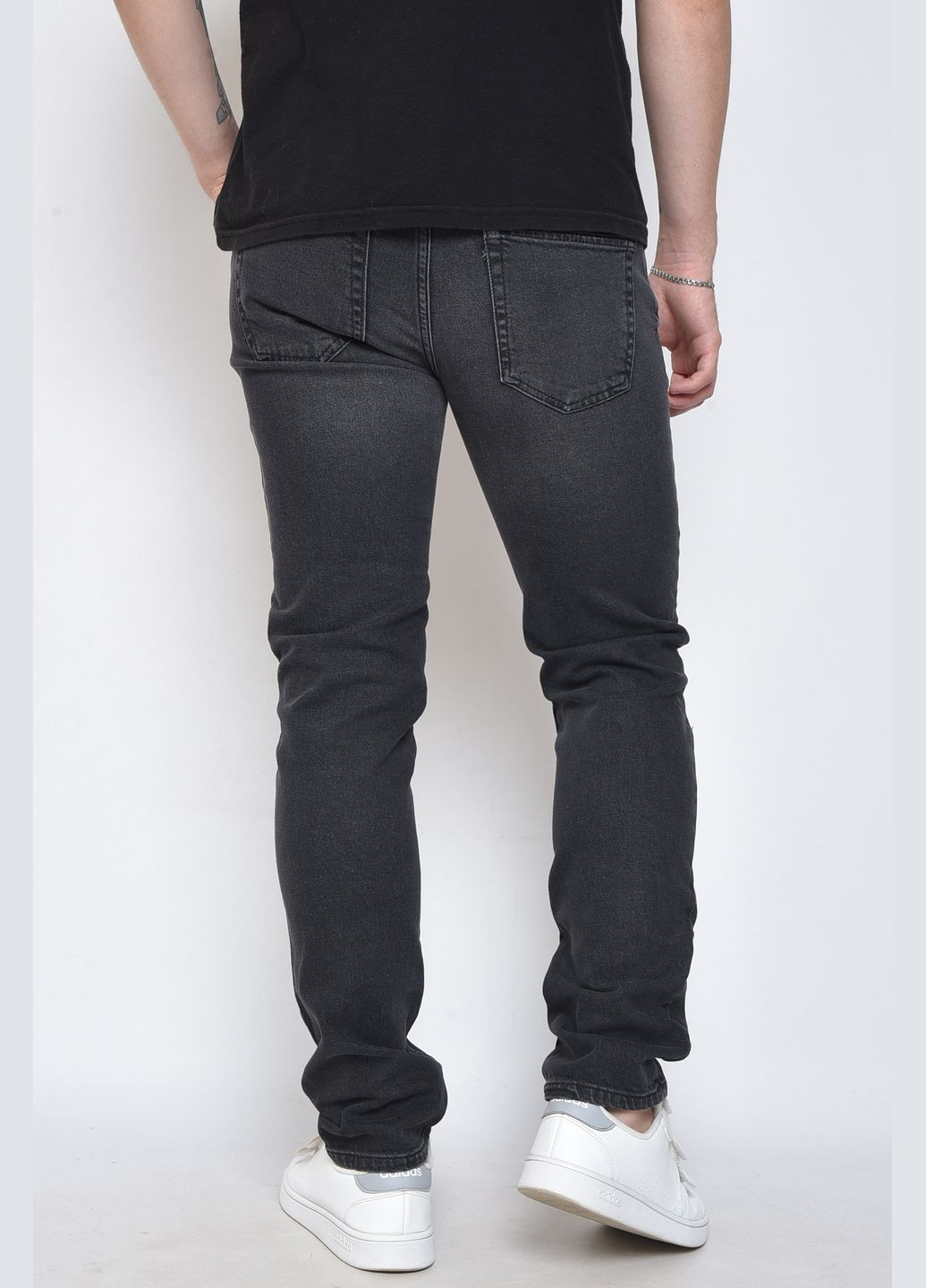 Серые демисезонные слим джинсы мужские темно-серого цвета Let's Shop