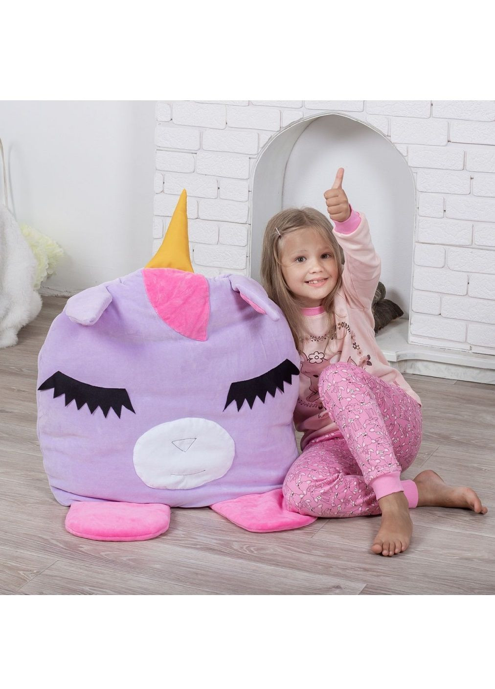 Детский спальный мешок трансформер с молнией по периметру для детей девочек 170х70 см (481441-Prob) Единорог размер M Unbranded (362000624)
