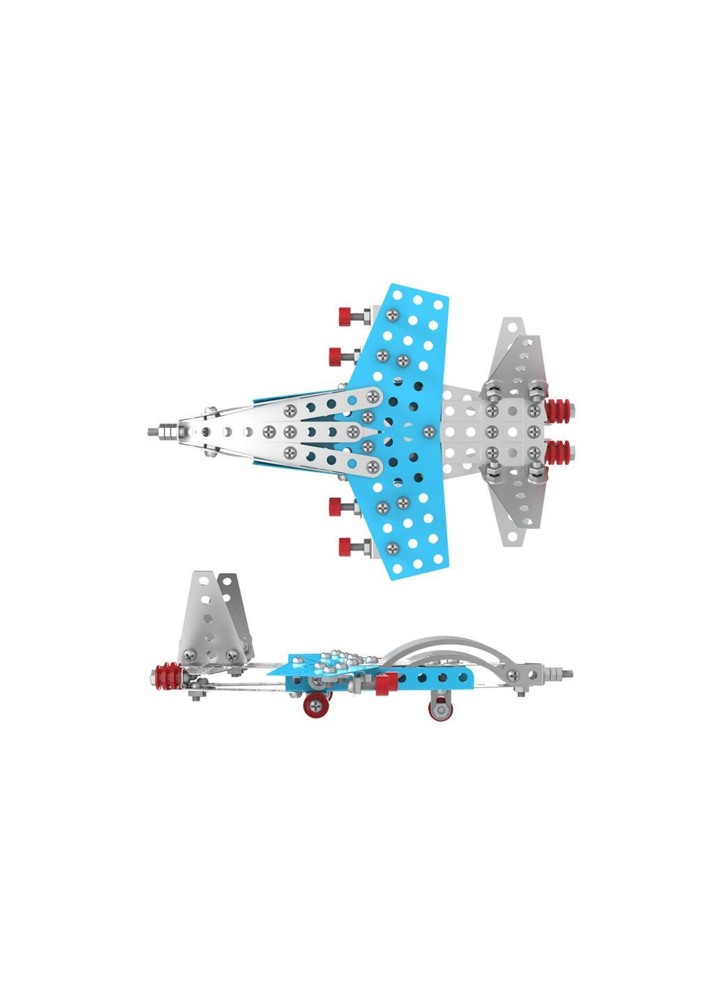 Детский металлический конструктор Истребитель на 176 элементов Голубой (4799020165) ТехноК (371774893)