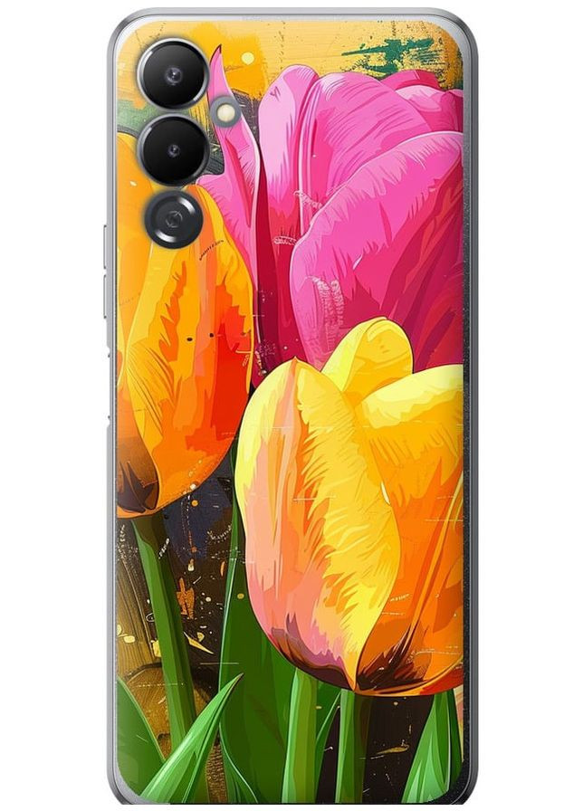 Силіконовий чохол 'Намальовані тюльпани' для Endorphone Tecno Pova 4 LG7n (282930054)