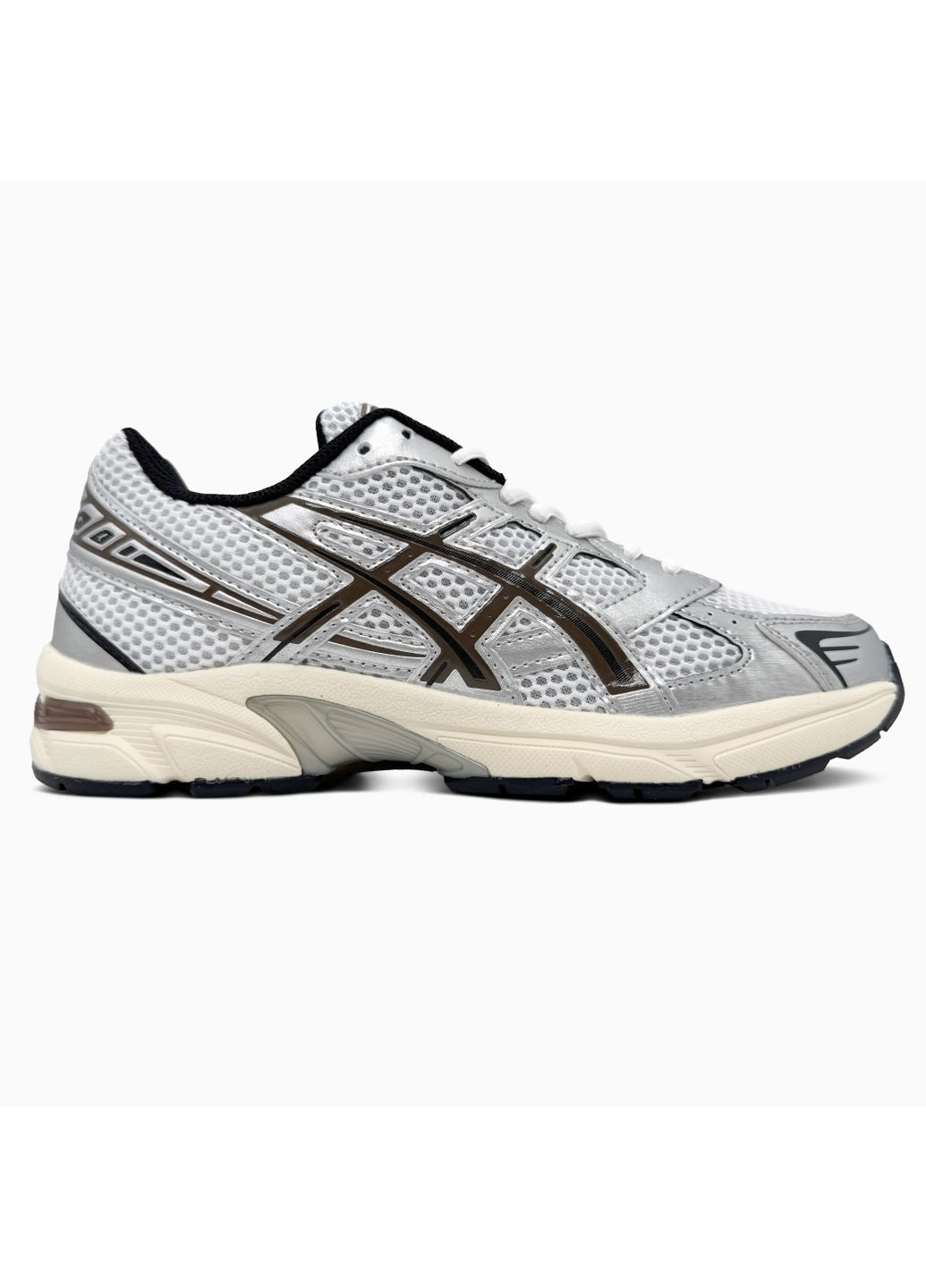 Белые демисезонные кроссовки мужские asics gel-1130 white / silver / brown асикс гель 1130 No Brand