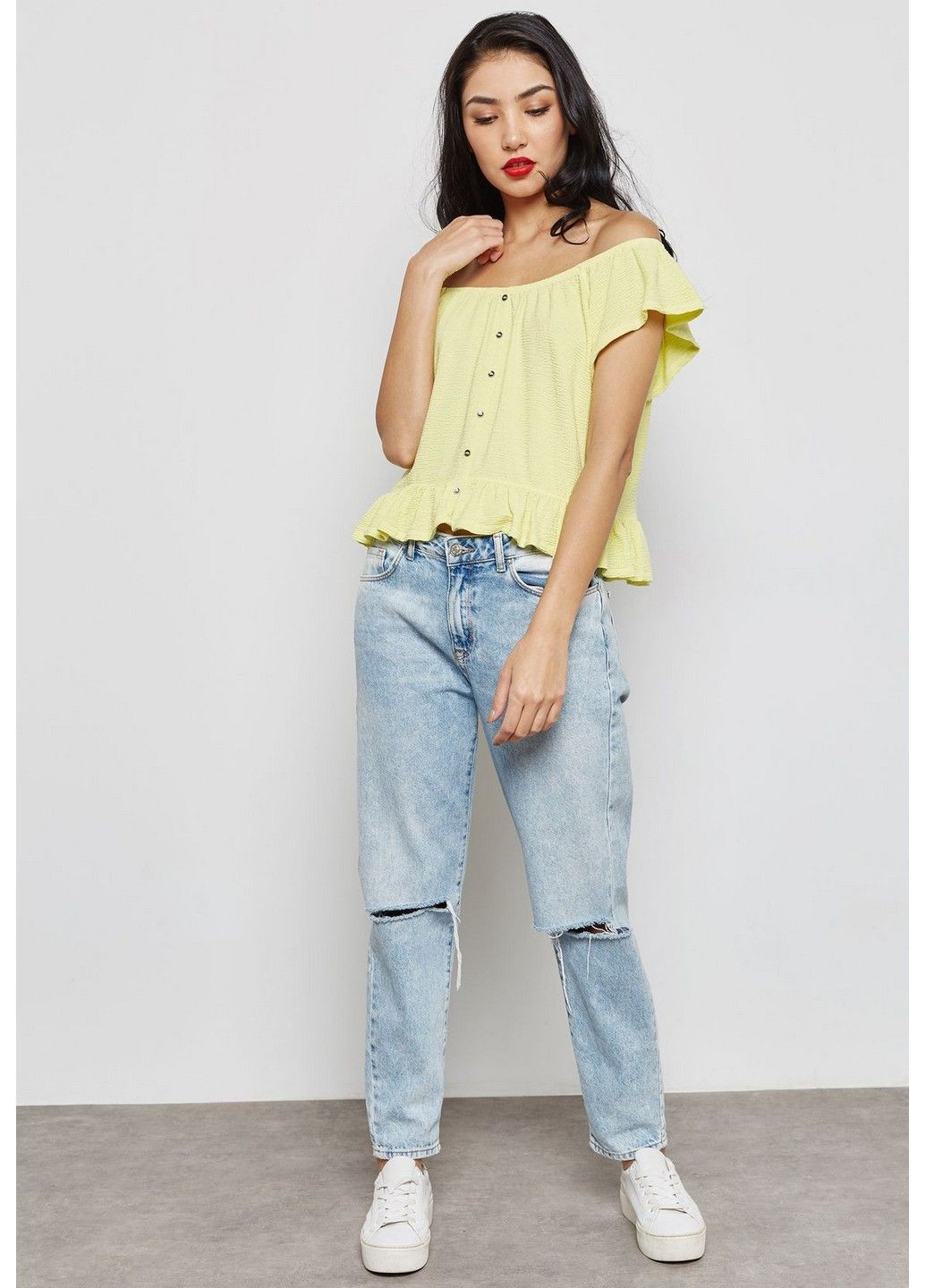 Жёлтая блуза Mango