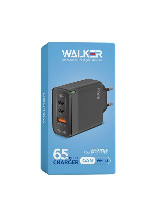 Мережевий зарядний пристрій (адаптер) WH-45 65W black Walker (333827700)