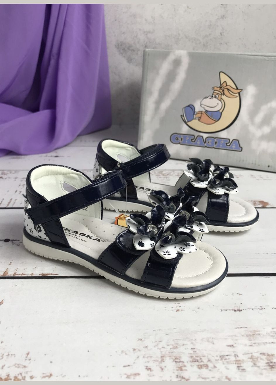 Босоніжки сандалі дитячі для дівчаток Темно-синій (174) Сказка (331771011)