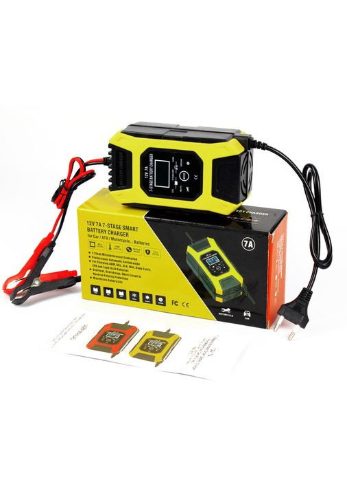 Зарядное устройство для аккумулятора авто, 7a модель FBC1207 Импульсное 7-ступенчатое + кейс Foxsur (350947315)