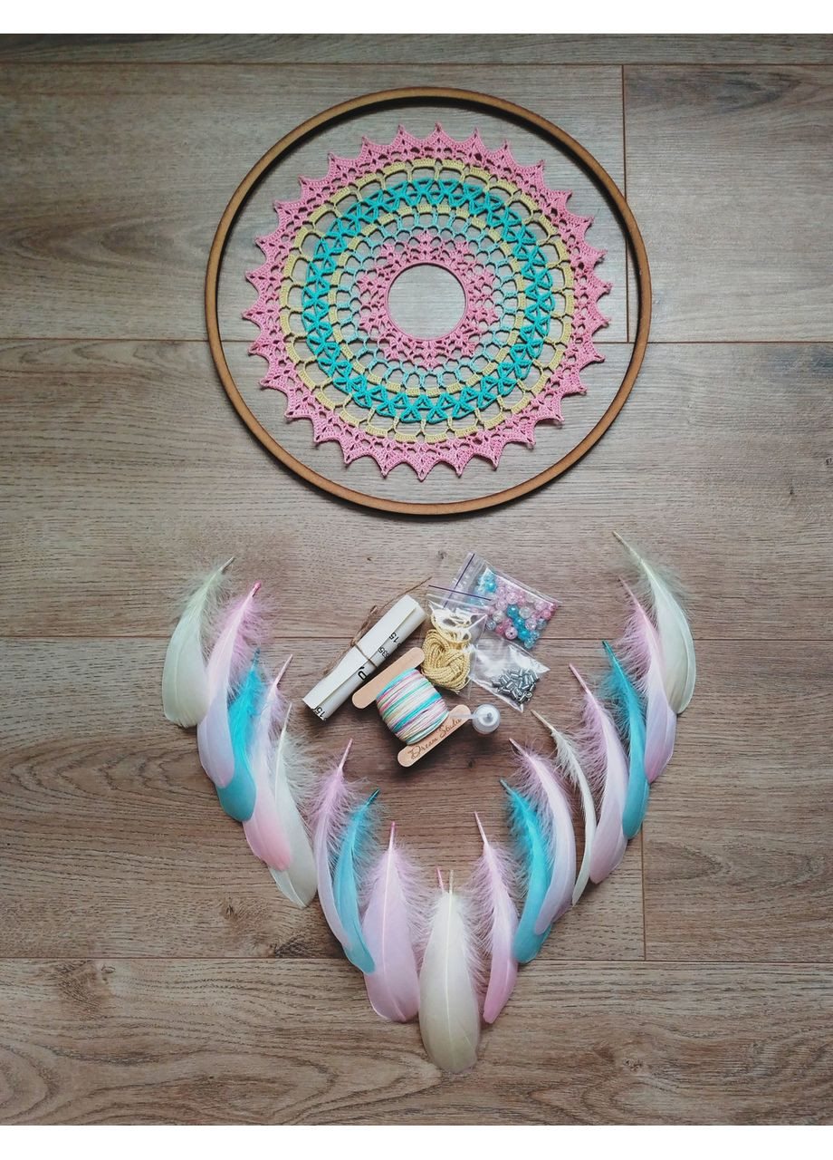 Авторський еко-набір "Ловець снів "Кольорові сни" з покроковою інструкцією Dream Studio (363057501)