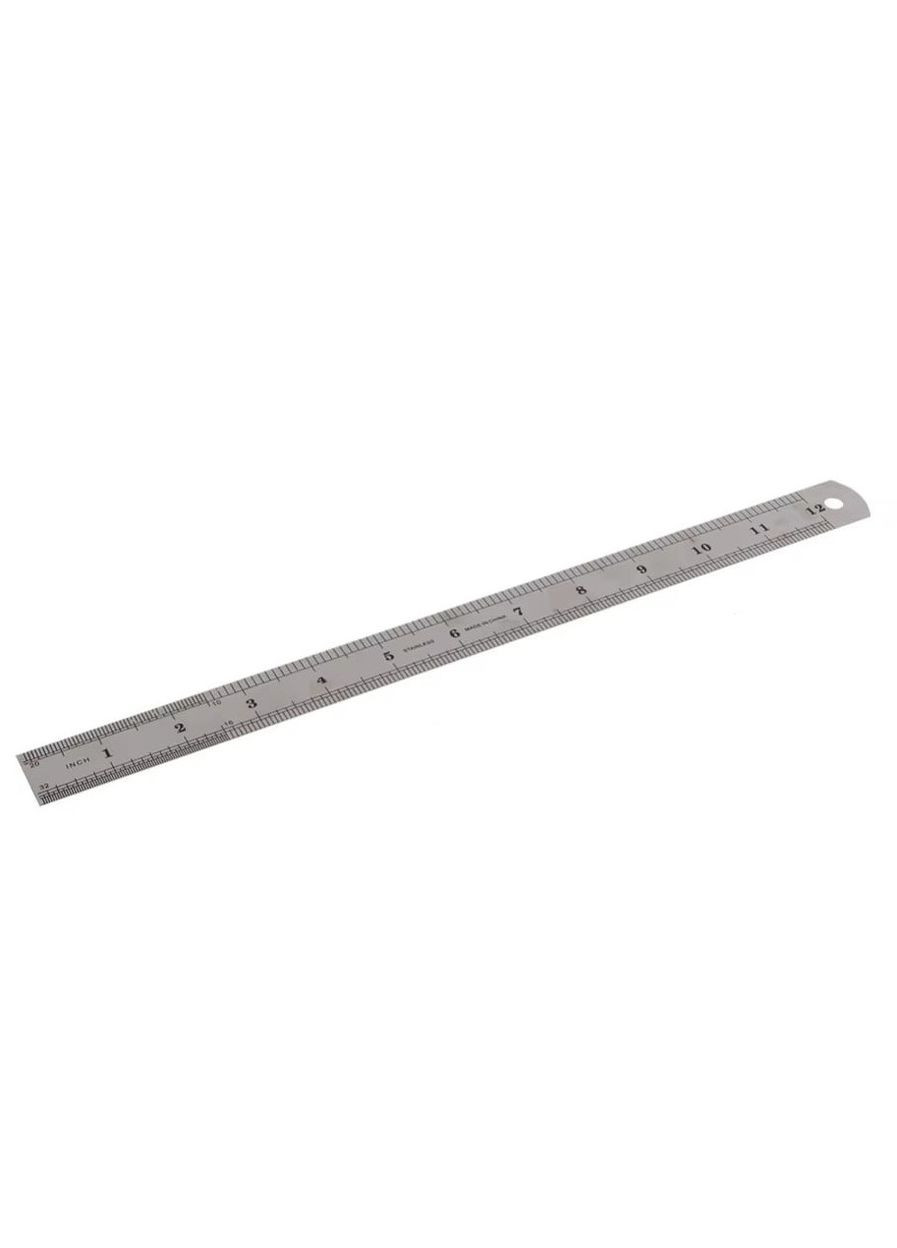 Линейка 30 см металлическая двухсторонняя, метрическая и дюймовая Memoris-Precious 300 мм, нержавеющая сталь Magical Science (327368260)