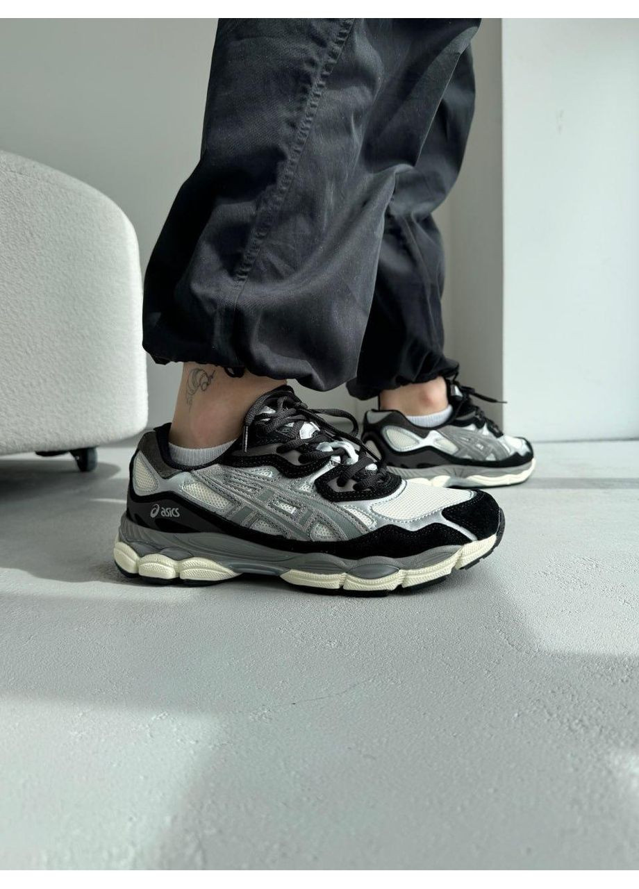 Чорні Осінні кросівки чоловічі asics gel-nyc beige black brown асікс гель нюк No Brand