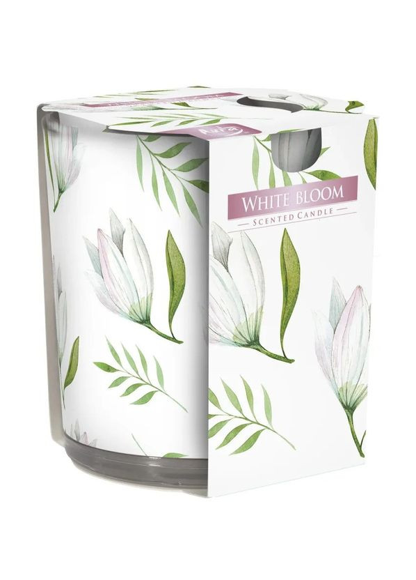 Ароматична свічка в скляному стакані Біла квітка (SN 72s-42) Bispol (315348687)