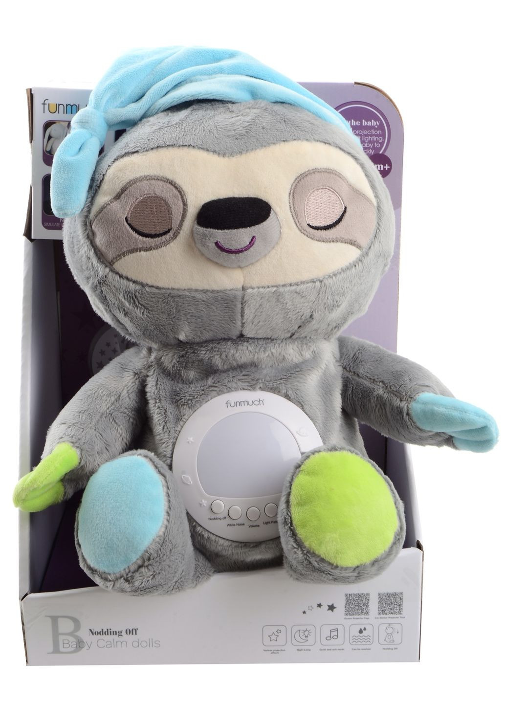 Игрушка-ночник Линивец с функцией колебания, проектором; колесные, белый шум (7120510) FUNMUCH (362214224)