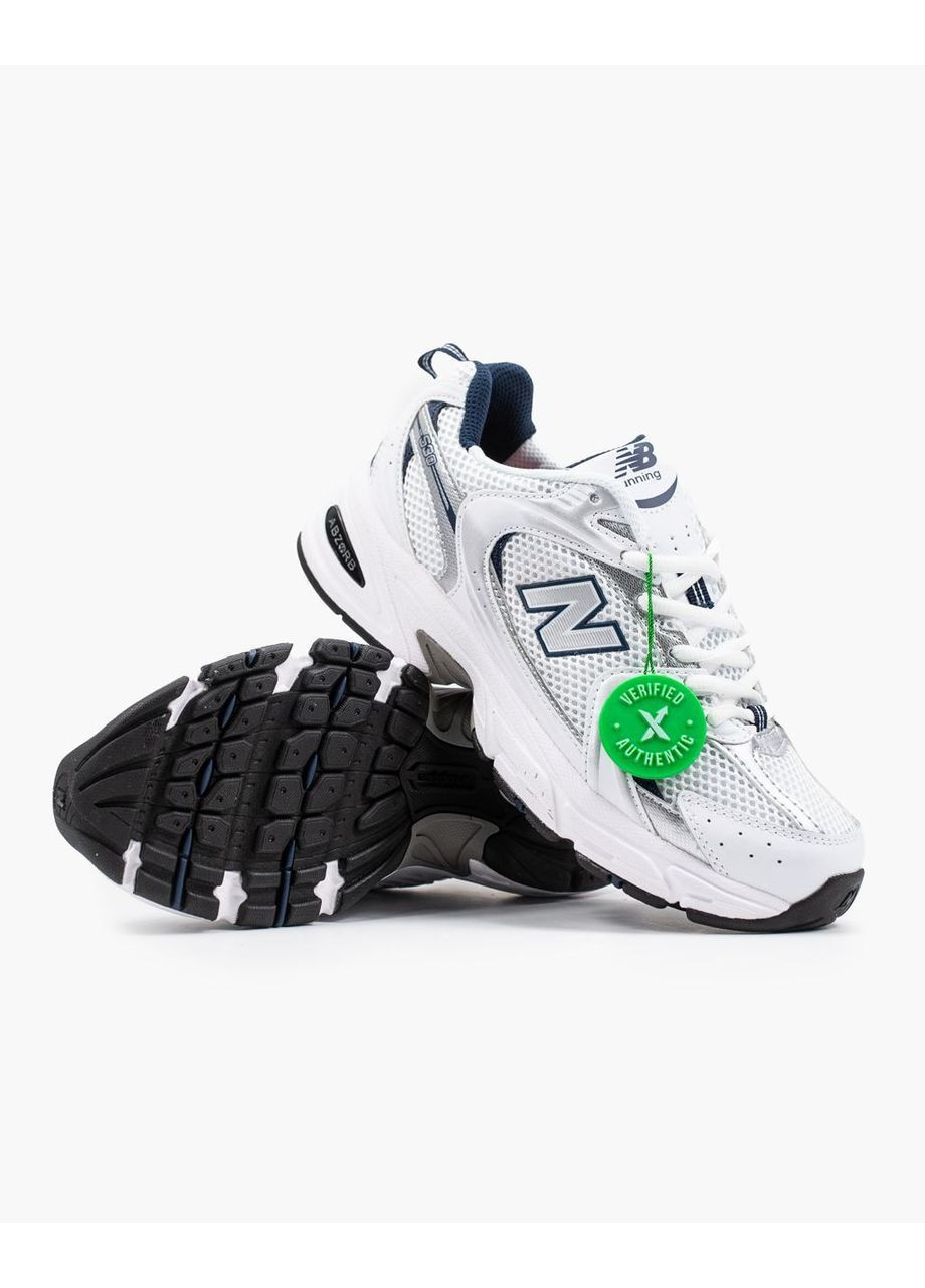Белые всесезонные кроссовки new balance white navy No Brand 530
