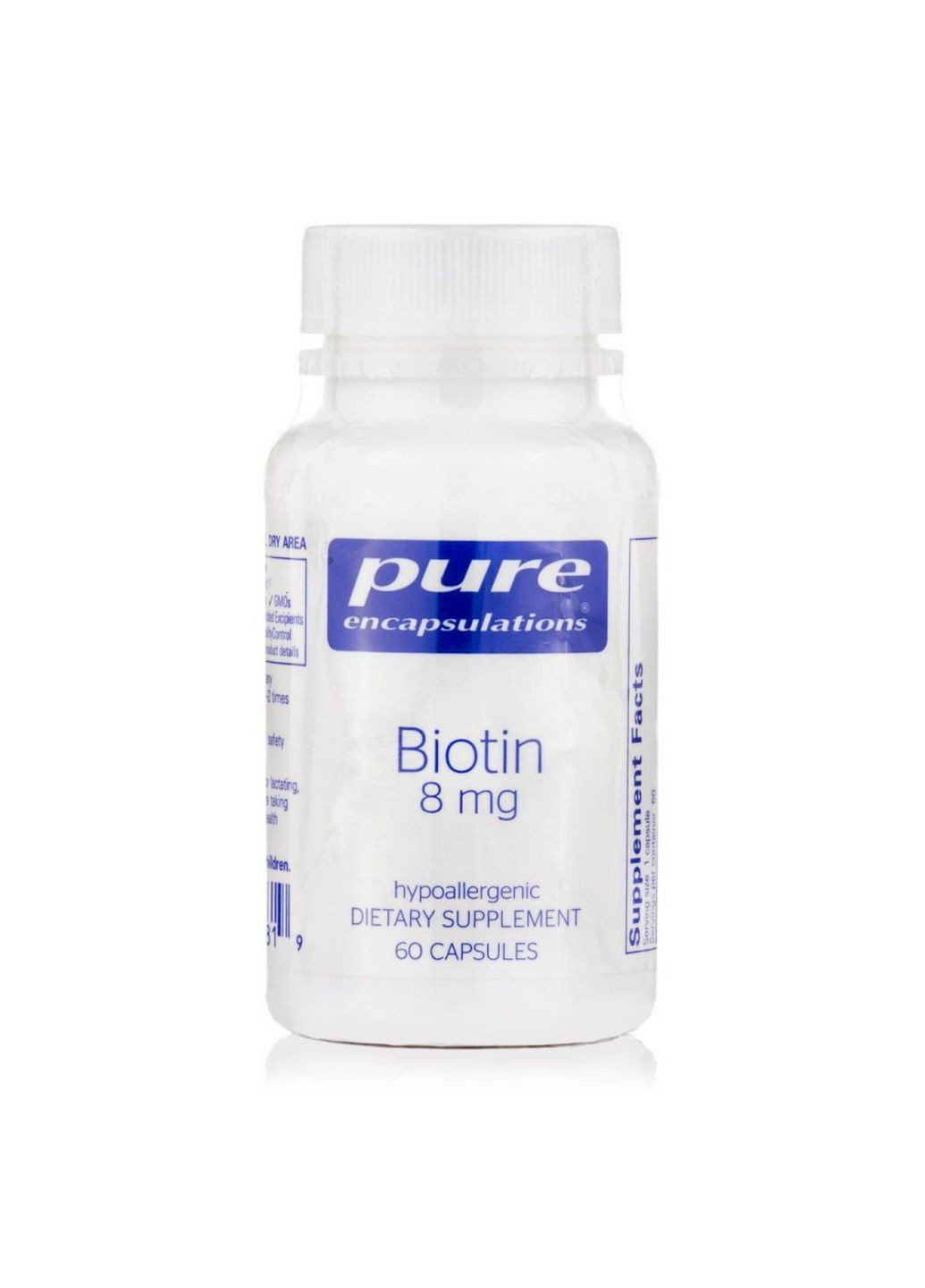 Вітаміни та мінерали Biotin 8 mg, 60 капсул Pure Encapsulations (293417192)