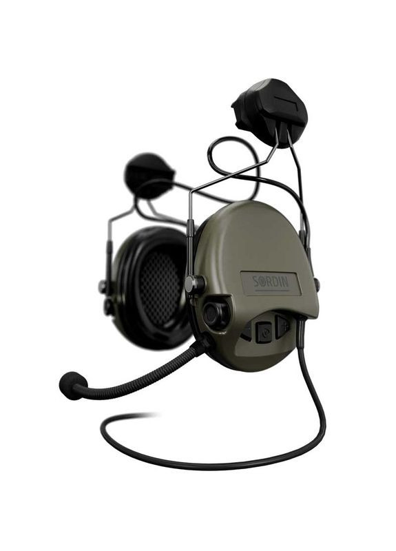 Професійні Активні Тактичні Навушники з Мікрофоном Адаптер під Шолом MIL CC ARC Rail Олива PVC 72332-06-С Sordin (348117095)
