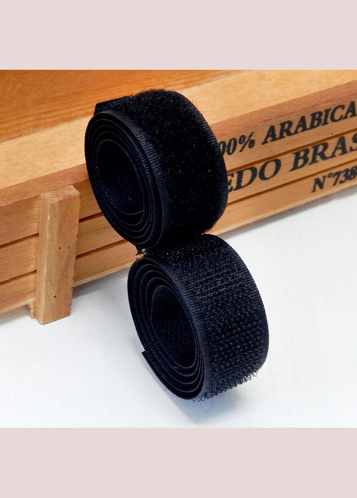 Стрічка-липучка Велкро, пришивна, 2 см, чорна No Brand (340486456)