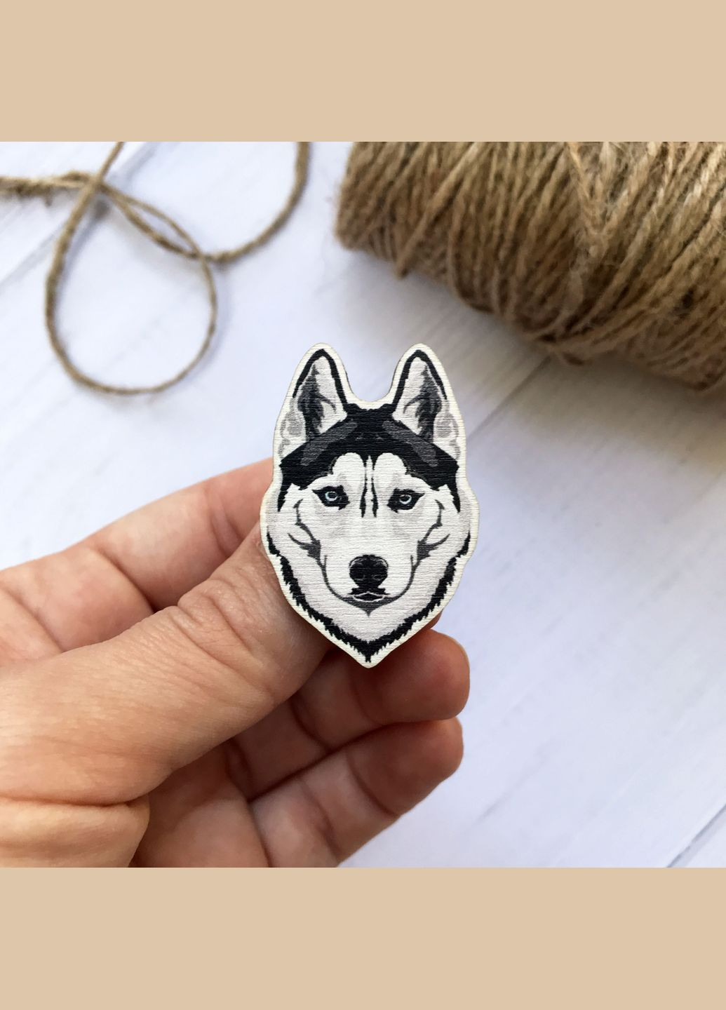 Деревянный значок "Хаски 3" Cozy-Up (291162368)