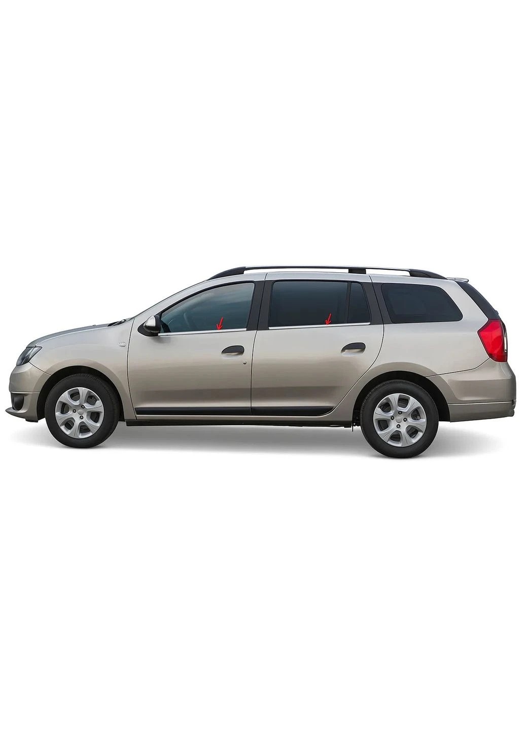 Окантовка вікон (4 шт, нерж) Турецька сталь для Renault Logan MCV 2013-2022 рр CARMOS (389048174)