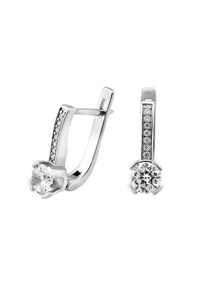 Серебряные серьги с камнями разного размера No Brand (333705406)