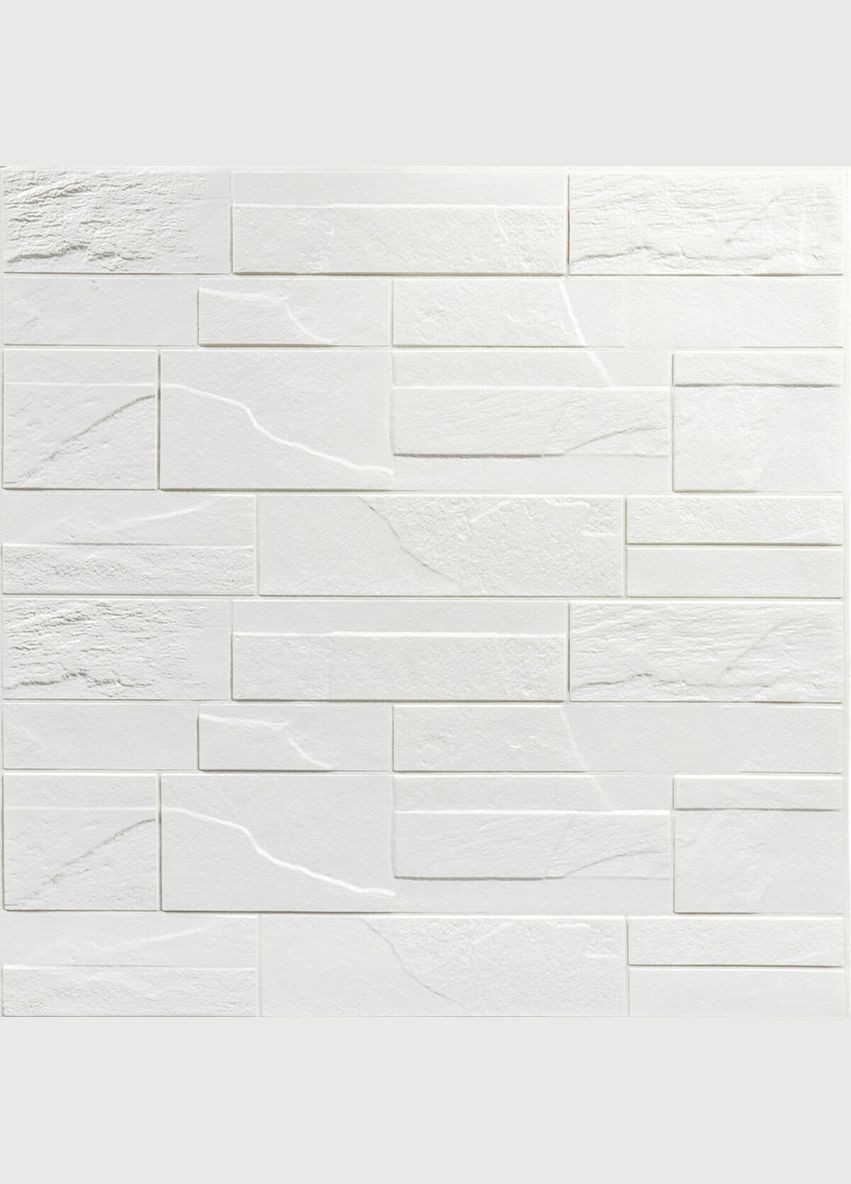 Самоклеюча декоративна 3D панель камінь Біла бита цегла700х770х5мм (180) SW-00000426 Sticker Wall (316101028)