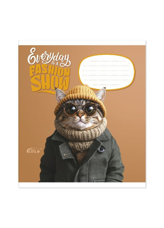 Зошит 24 арк. клітинка " Gold" / Модний лук BRISK (351904446)