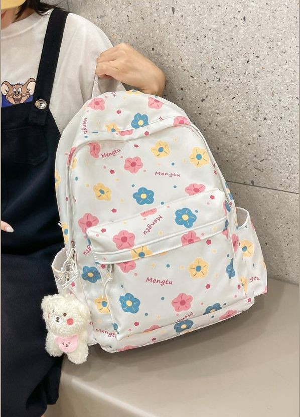 Рюкзак 10313-3 женский детский школьный портфель белый молочный No Brand (296008161)