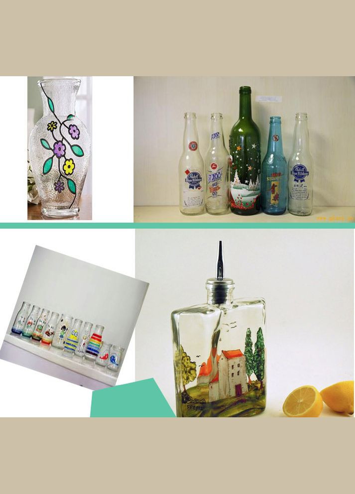 Набір акрилових фарб для розпису скла 12 кольорів Worison (322650439)