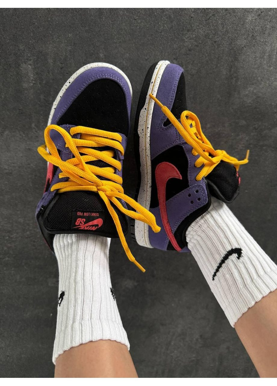 КРОСІВКИ ЖІНОЧІ NIKE SB DUNK PURPLE / PINK / YELLOW НАЙК СБ ДАНК No Brand рожеві демісезони (369387750)