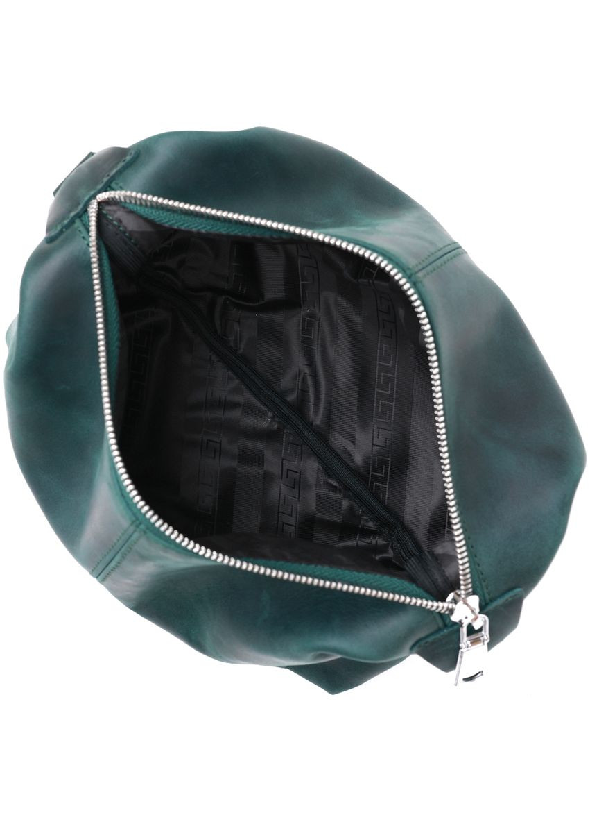 Косметичка из натуральной кожи с молнией и карабинами зеленая (sku_16399) No Brand (330012791)