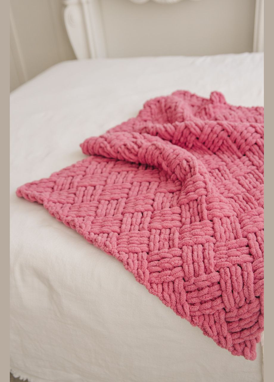 В'язаний плед покривало в дитяче ліжко візочок дівчинці S=80х100 см подарунок новонародженій No Brand (369505295)