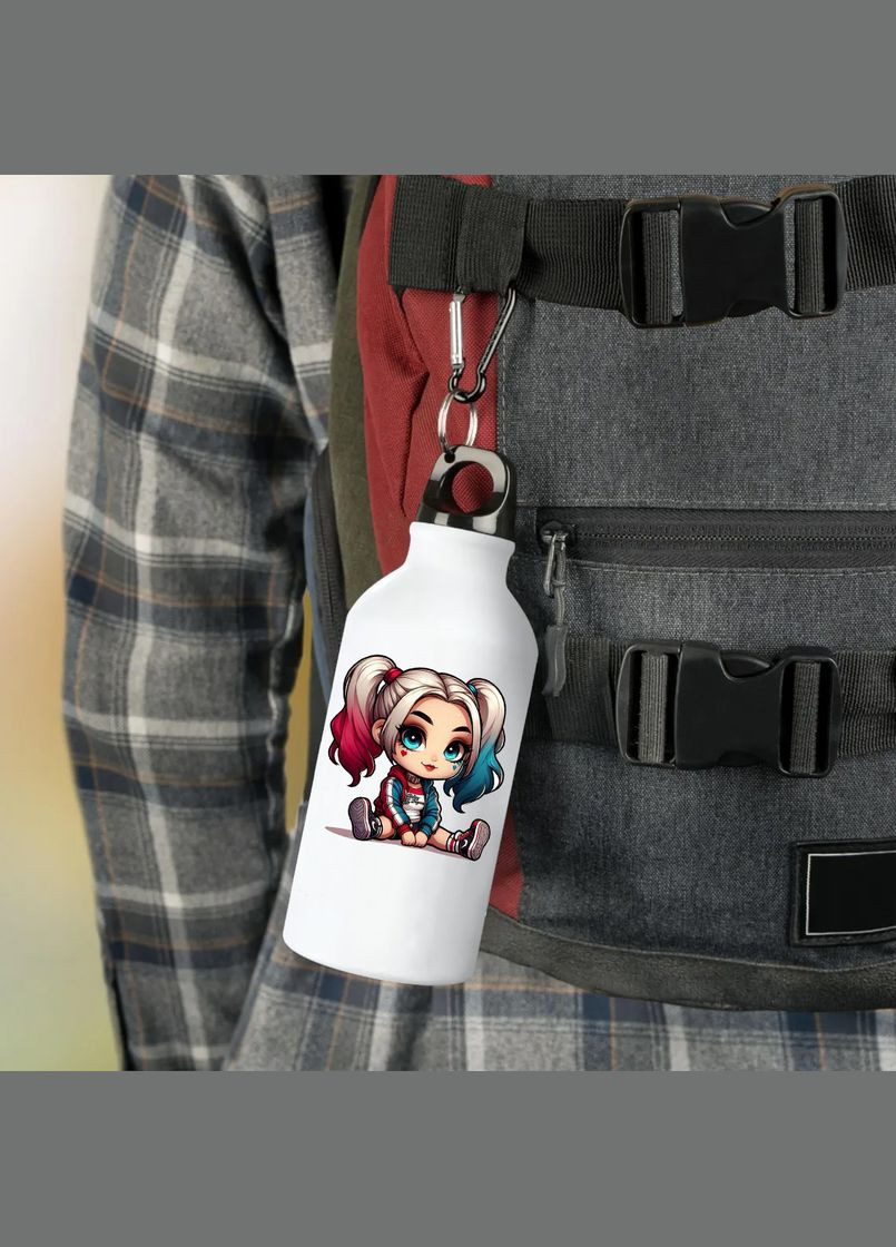 Фляга (пляшка) для води з карабіном Дитяча #014 500 мл Білий No Brand (323639821)