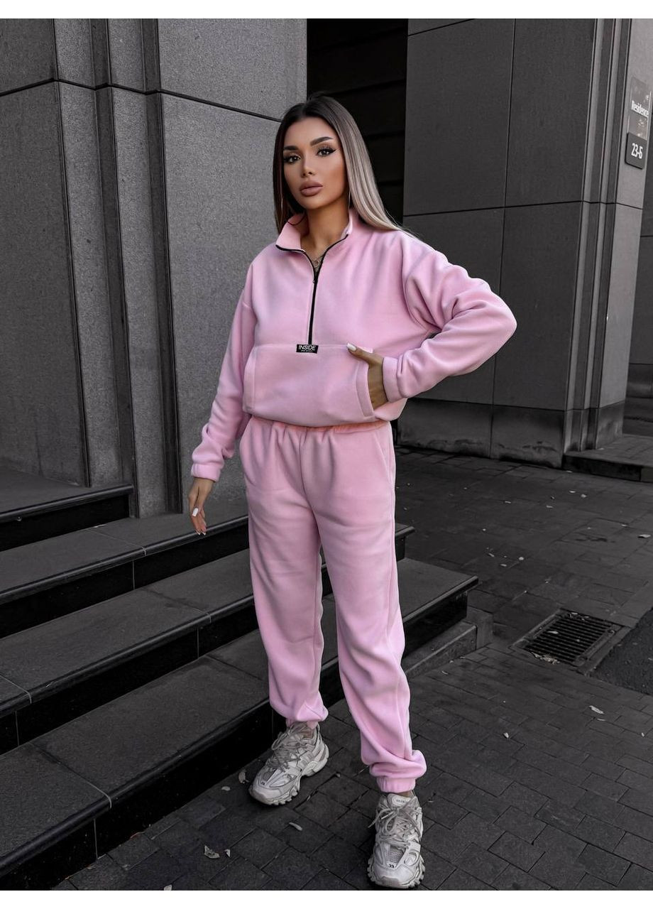Жіночий трендовий флісовий теплий костюм No Brand (363969617)