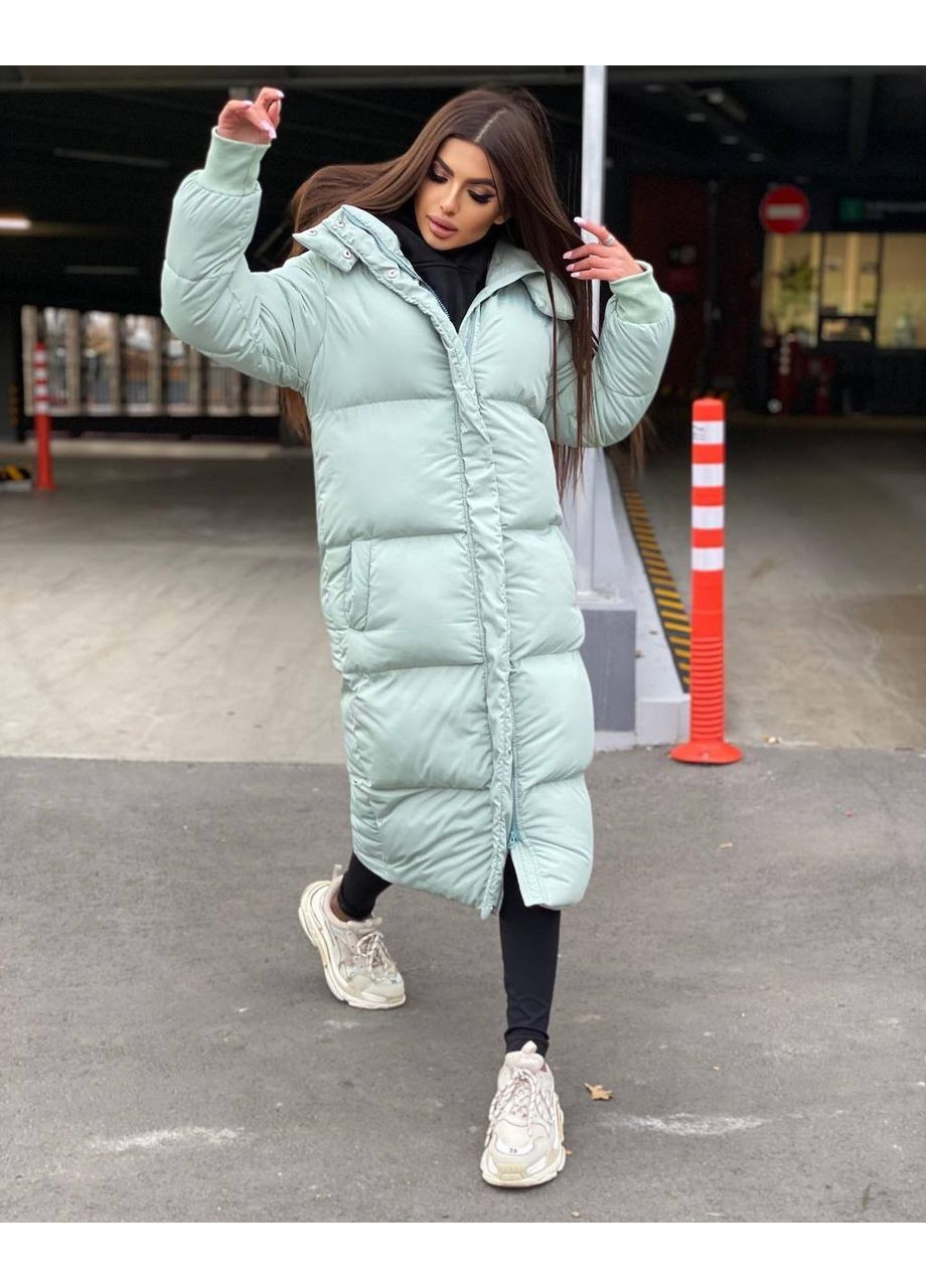 Мятный демисезонный Пуховик Style Point