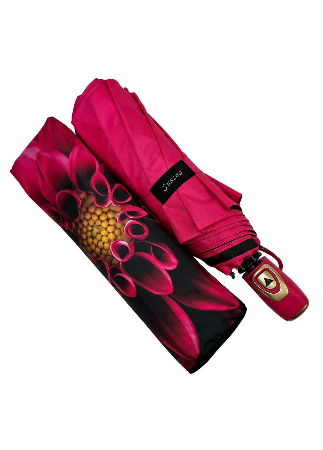 Жіноча парасоля напівавтомат з подвійною тканиною на 9 спиць Susino (289977573)