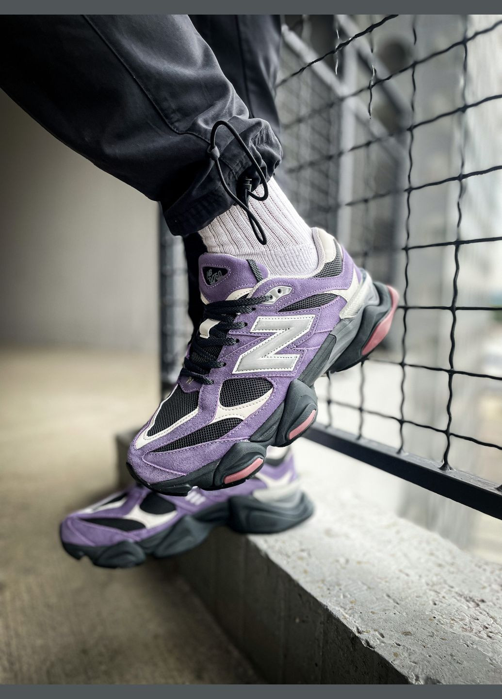 Фиолетовые демисезонные кроссовки мужские и женские new balance 9060 violet noir | нью баланс 9060 фиолетовые No Brand