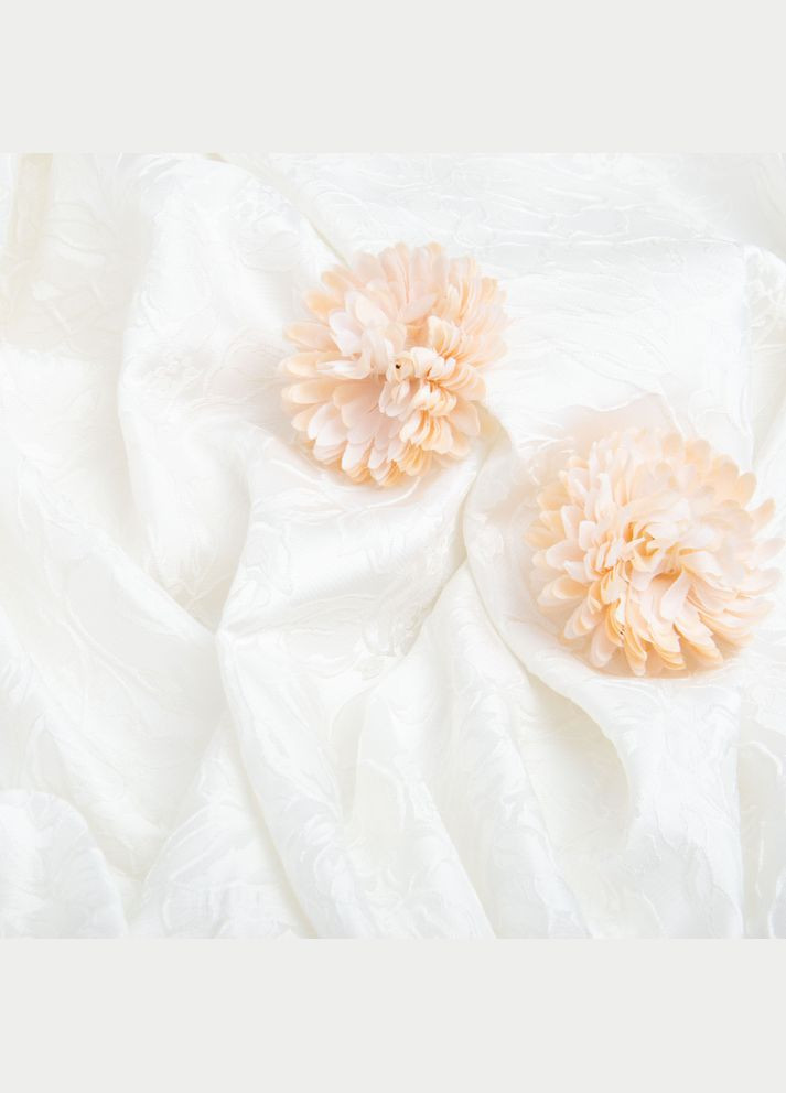 Ткань костюмная жаккард Роза 125 г/м2 150 см для одежды, платьев, костюмов, юбок крем IDEIA (347599585)