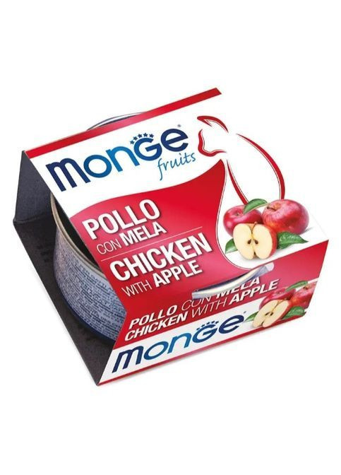 Вологий корм для котів CAT WET Adult курка з яблуком 80 г Monge (369929413)