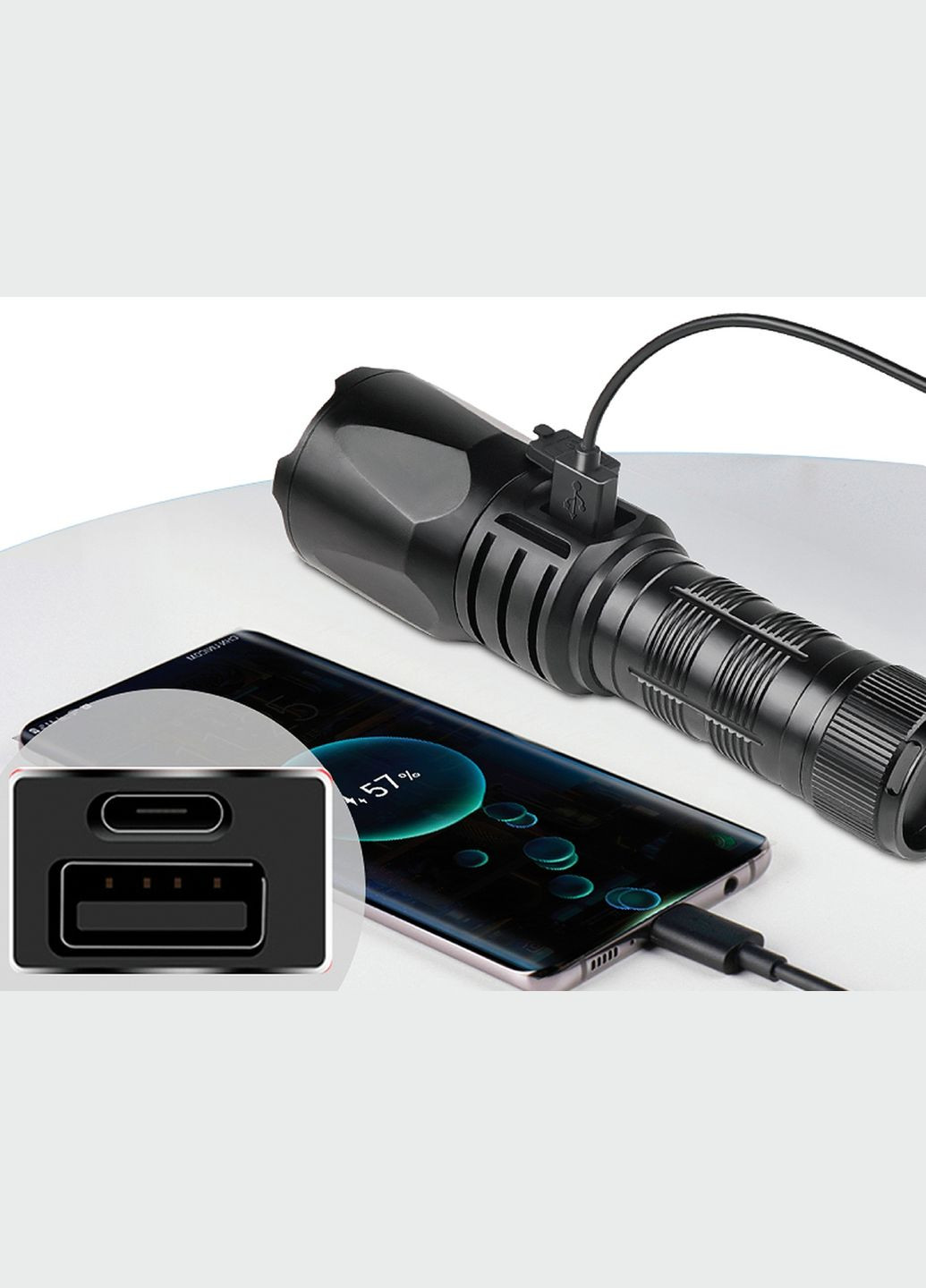 Фонарикповербанк Survivor Torch Powerbank 5000 mAh XHP160LED USB-C 18w Sandberg (315504092)