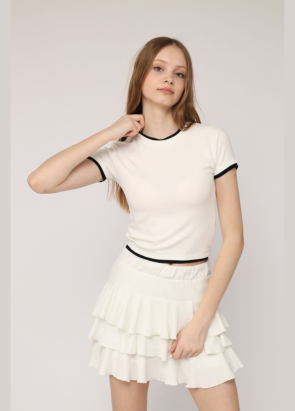 Футболка с коротким рукавом женская цвет белый CB-00275555 Crep - (330223114)