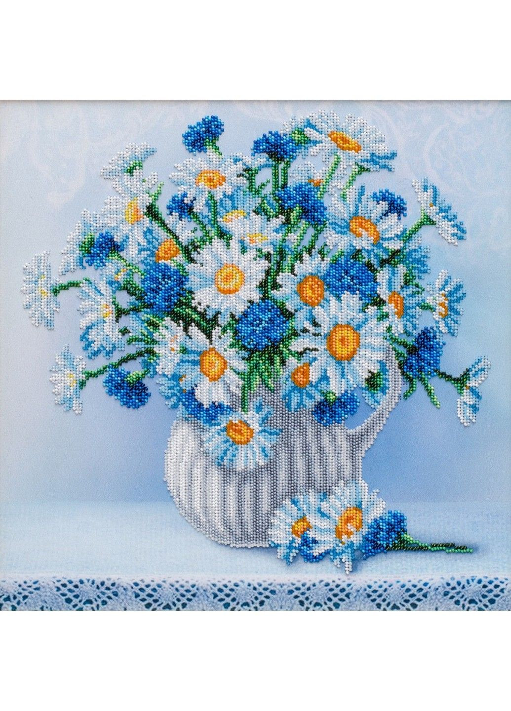 Набір для вишивання бісером Ромашки та Васильки мак квіти букет сад 25х25 см ТН-1344 No Brand (333165213)