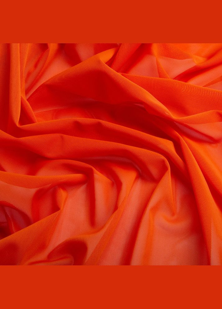 Тканина сітка Нейлон декоративна 150 см 170 г/м2 для одягу, декору, еластична, стрейчева 1500 морква IDEIA (322765180)