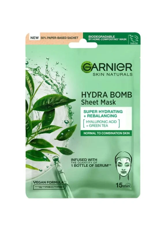 Маска для обличчя Skin Naturals Тканинна Зволоження та Свіжість 32 г (3600541944640/3600542385329) Garnier (400017310)