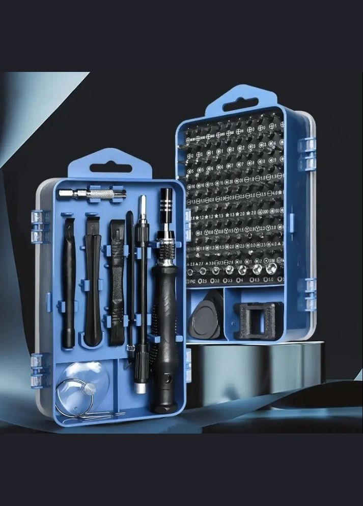 Набор инструментов OEM 117в1 для ремонта электроники телефонов отвертка с 98 битами Allblue Philips (296107913)