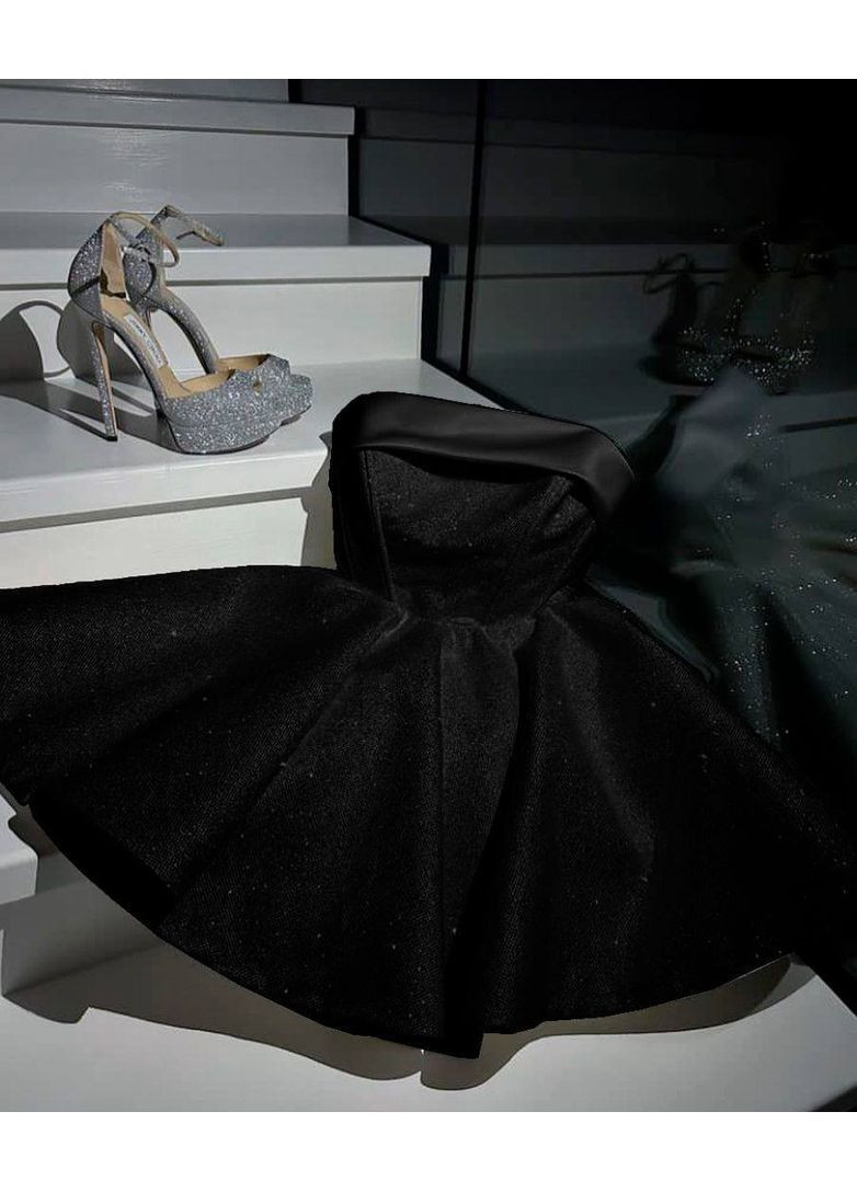 Чорна святковий, коктейльна, вечірня жіноча святкова корсетна сукня бебі долл, з корсетом Avanti однотонна