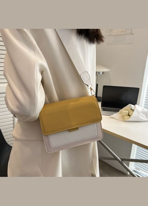 Жіноча класична сумка через плече крос-боді жовта No Brand (290665289)