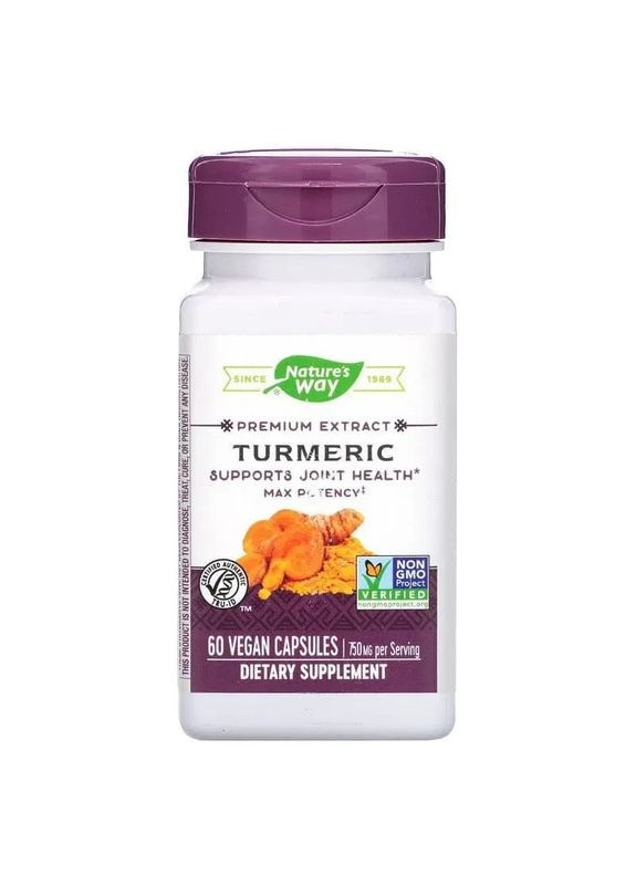 Куркума 750 мг Turmeric, 60 капсул Nature's Way (361115631)