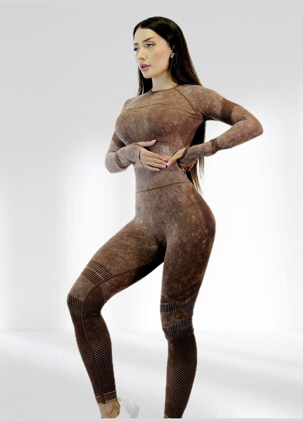 Костюм для фітнесу жіночий лосини пуш ап та топ LILAFIT (307923236)