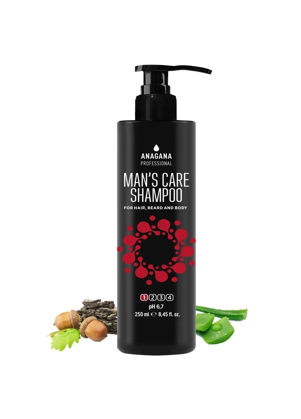 Шампунь Мужской уход для волос, бороды и тела MAN'S CARE SHAMPOO 250 мл ANAGANA (368295836)