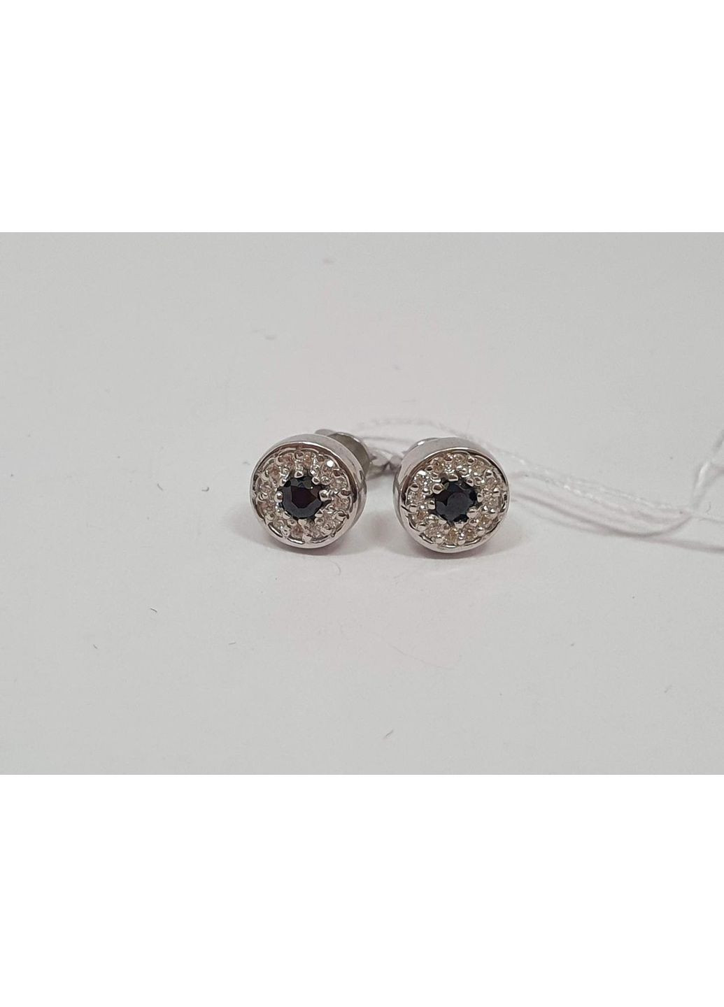 Срібні пуссети з фіанітами. 20206Р СИН Vegas (370160422)