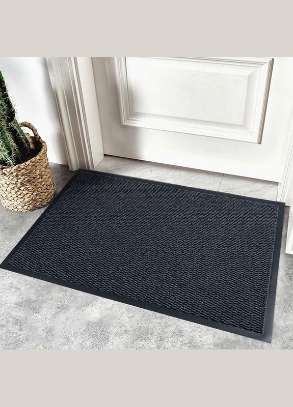 Грязезащитный придверный коврик на резиновой основе под дверь Lisa 0051 40х60 см черный Vebe (340299432)