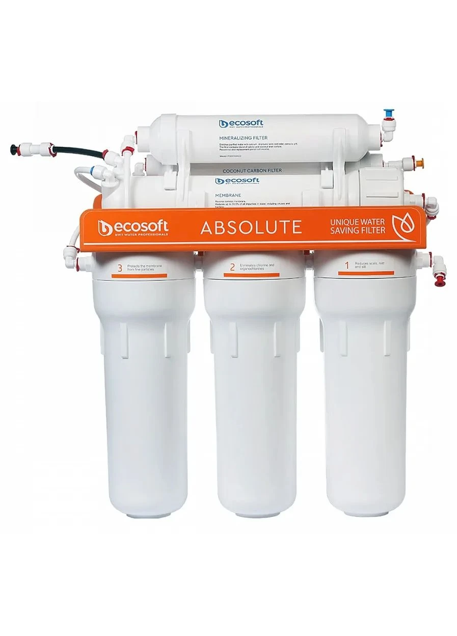 Система обратного осмоса Absolute, мембрана 75 gpd DuPont, минерализатор, дренаж 1:1 Ecosoft (393473910)
